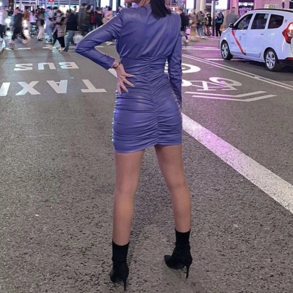 NEW Zara Vegan Leather Mini Dress Sz. XS